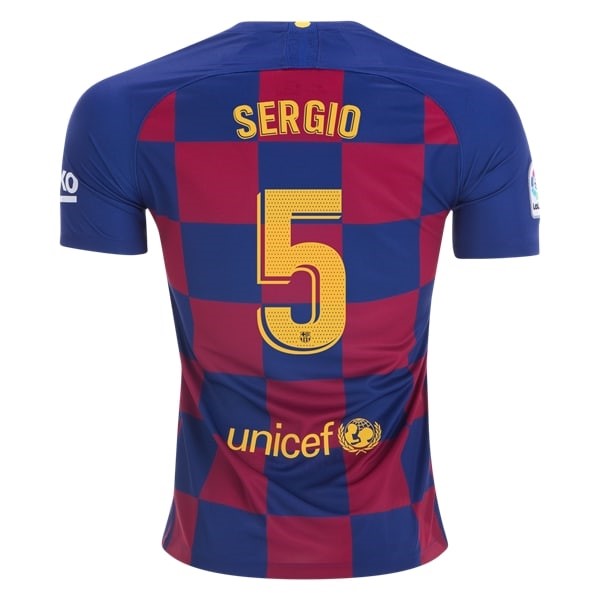 Camiseta Barcelona NO.5 Sergio Primera equipación 2019-2020 Azul Rojo